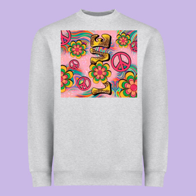 Peace Love Hippie Daisy Heavyweight Sweatshirt Designed By Tumblerdesignbyshophia