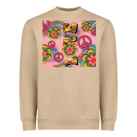 Mushroom peace love hippie daisy Heavyweight Sweatshirt - TumblerDesignByShophia