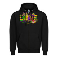 Black love lips mardi gras Zipper Hoodie - OliviaCreatesArt
