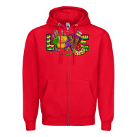 Red love lips mardi gras Zipper Hoodie - OliviaCreatesArt