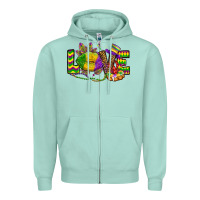 Seafoam love lips mardi gras Zipper Hoodie - OliviaCreatesArt