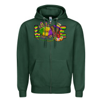 Sports Green love lips mardi gras Zipper Hoodie - OliviaCreatesArt