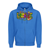 True Royal love lips mardi gras Zipper Hoodie - OliviaCreatesArt