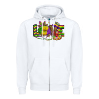 White love lips mardi gras Zipper Hoodie - OliviaCreatesArt