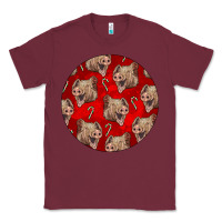Burgundy christmas pig Classic Tee - LillyAllenDesigns