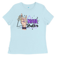 Baby Blue nail hustler Ladies Tee - MaliasSmallBusiness