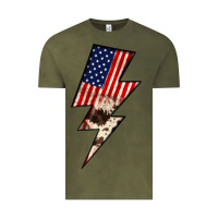 Vintage Olive Lightning Bolt Vintage Tee - JahusDesignShop