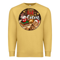 Antique Gold Hot Cocoa With Cat Premium Sweatshirt - FaDigitalArtStudio