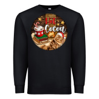 Black Hot Cocoa With Cat Premium Sweatshirt - FaDigitalArtStudio
