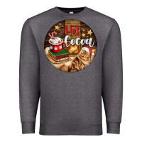Charcoal Heather Hot Cocoa With Cat Premium Sweatshirt - FaDigitalArtStudio
