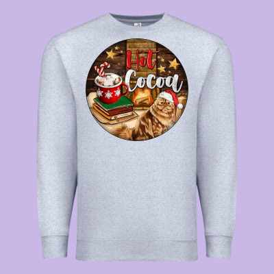 Hot Cocoa With Cat Premium Sweatshirt Designed By Fadigitalartstudio