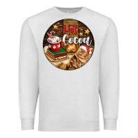 Oatmeal Heather Hot Cocoa With Cat Premium Sweatshirt - FaDigitalArtStudio