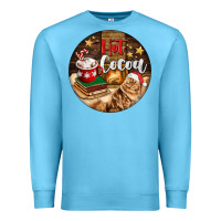 Ocean Blue Hot Cocoa With Cat Premium Sweatshirt - FaDigitalArtStudio