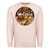 Pale Pink Hot Cocoa With Cat Premium Sweatshirt - FaDigitalArtStudio