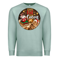 Seafoam Hot Cocoa With Cat Premium Sweatshirt - FaDigitalArtStudio