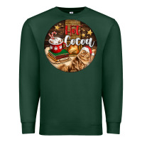 Sports Green Hot Cocoa With Cat Premium Sweatshirt - FaDigitalArtStudio