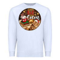 White Hot Cocoa With Cat Premium Sweatshirt - FaDigitalArtStudio
