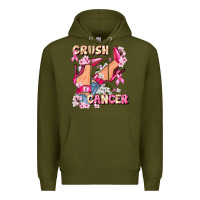 Army Green Crush Breast Cancer Premium Hoodie - FaDigitalArtStudio