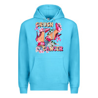 Ocean Blue Crush Breast Cancer Premium Hoodie - FaDigitalArtStudio