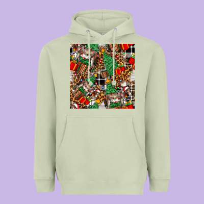 Christmas Donkey Heavyweight Hoodie Designed By Fadigitalartstudio