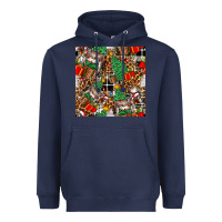 Navy christmas donkey Heavyweight Hoodie - FaDigitalArtStudio