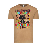 I Survived 100 Days It's Fine I'm Fine Vintage Tee | Teevron