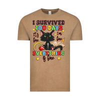 Vintage Coffee i survived 100 days it's fine i'm fine Vintage Tee - Artiststas