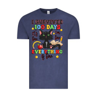 Vintage Denim i survived 100 days it's fine i'm fine Vintage Tee - Artiststas