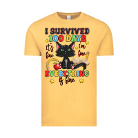 Vintage Mustard i survived 100 days it's fine i'm fine Vintage Tee - Artiststas