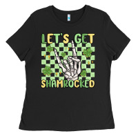 Black let's get shamrocked Ladies Tee - MaliasSmallBusiness