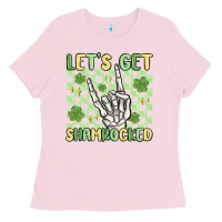 Bubblegum Pink let's get shamrocked Ladies Tee - MaliasSmallBusiness