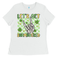 White let's get shamrocked Ladies Tee - MaliasSmallBusiness