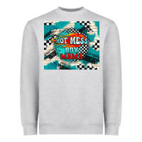 Heather Grey hot mess boy mama with fire Heavyweight Sweatshirt - TumblerDesignByShophia