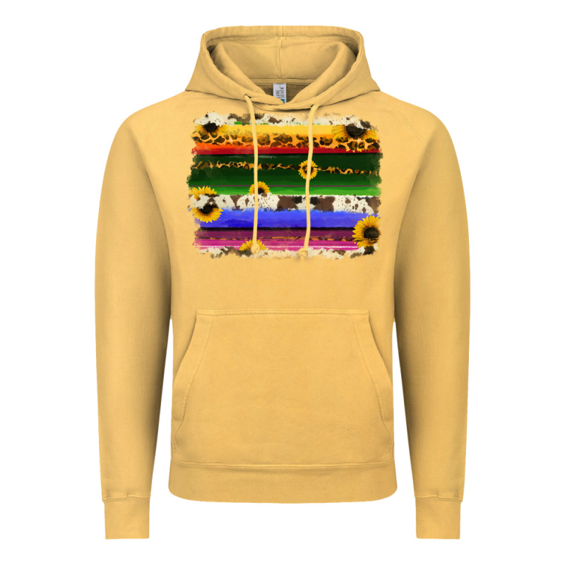 Serape Sunflowers Leopard Cowhide Background Vintage Hoodie by RanaPortraitStore | Teevron