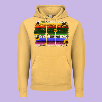 Serape Sunflowers Leopard Cowhide Background Vintage Hoodie Designed By Ranaportraitstore