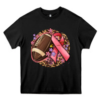 Black breast cancer ribbon and american football Heavy Core Tee - MaliasSmallBusiness