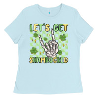 Baby Blue let's get shamrocked Ladies Tee - MaliasSmallBusiness