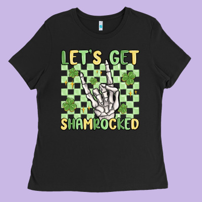 Let's Get Shamrocked Ladies Tee Designed By Maliassmallbusiness