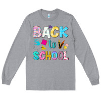 Heather Grey back to school Long Sleeve Tee - NancyCooperArtShop