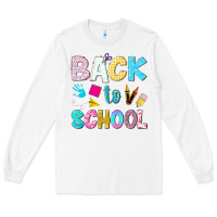White back to school Long Sleeve Tee - NancyCooperArtShop