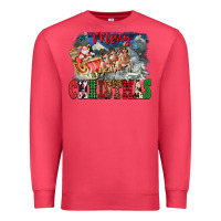 Cardinal Merry Christmas Santa Sleigh Premium Sweatshirt - FaDigitalArtStudio