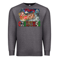 Charcoal Heather Merry Christmas Santa Sleigh Premium Sweatshirt - FaDigitalArtStudio