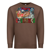 Chestnut Merry Christmas Santa Sleigh Premium Sweatshirt - FaDigitalArtStudio
