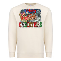 Sandshell Merry Christmas Santa Sleigh Premium Sweatshirt - FaDigitalArtStudio