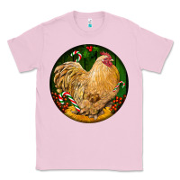 Bubblegum Pink cochin rooster christmas Classic Tee - LillyAllenDesigns