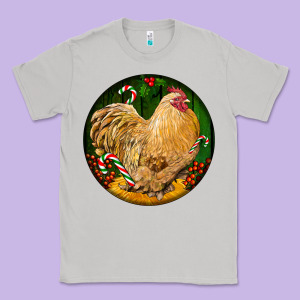 Cochin Rooster Christmas Classic Tee Designed By Lillyallendesigns