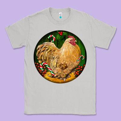 Cochin Rooster Christmas Classic Tee Designed By Lillyallendesigns