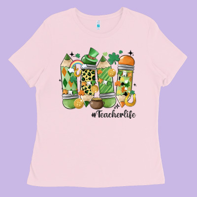 Retro Patricks Day Teacher Life Ladies Tee Designed By Maliassmallbusiness