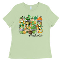 Matcha retro patricks day teacher life Ladies Tee - MaliasSmallBusiness