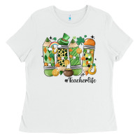White retro patricks day teacher life Ladies Tee - MaliasSmallBusiness